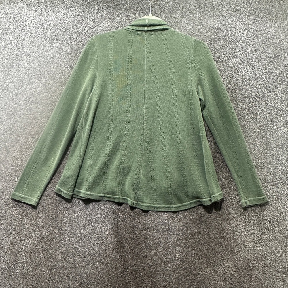 Fresh Produce Cardigan Sweater XS/S Sage Green Pointelle Knit Open Front USA - Picture 2 of 7